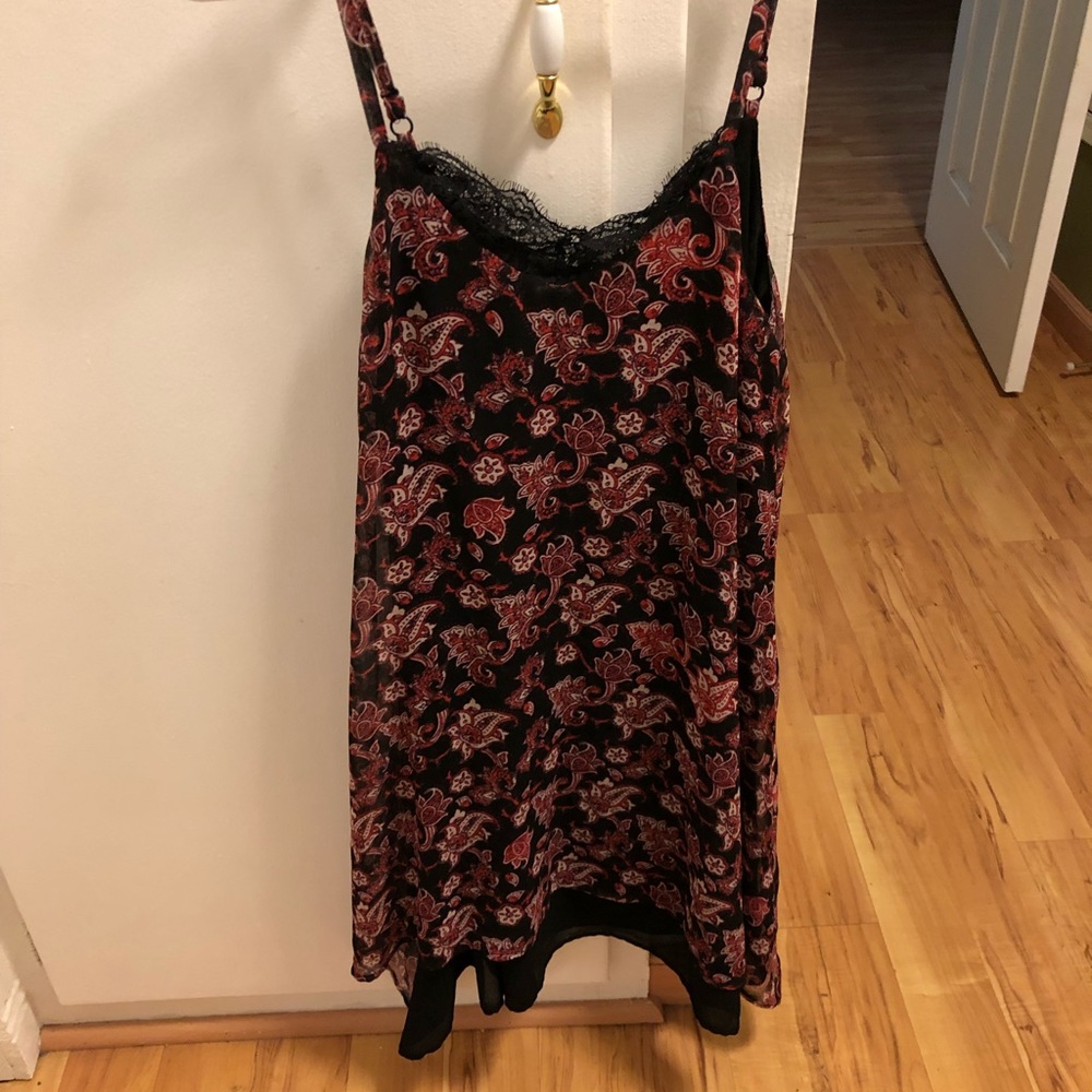 Black and red floral dress